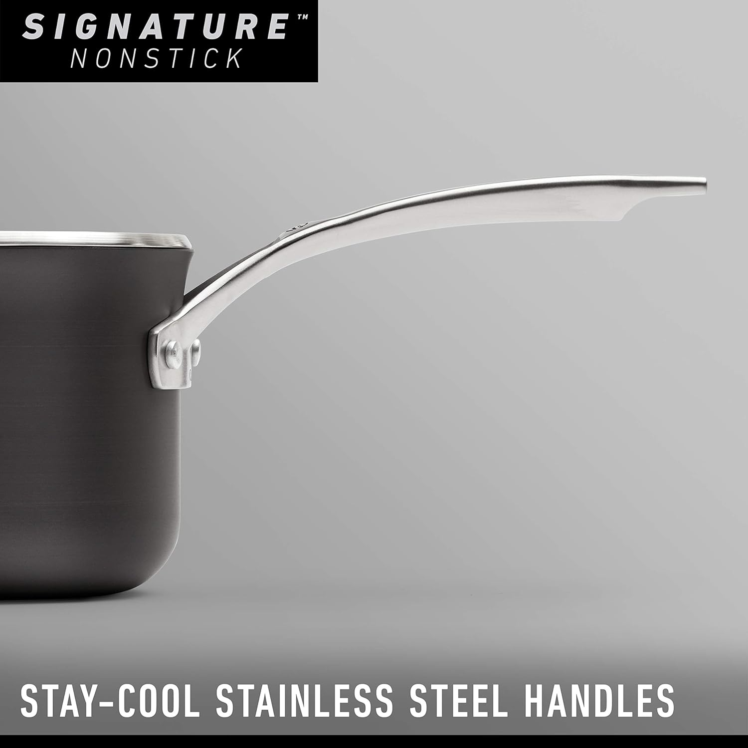 Calphalon Signature Hard Anodized Nonstick Cookware Set, 10-Piece, Grey