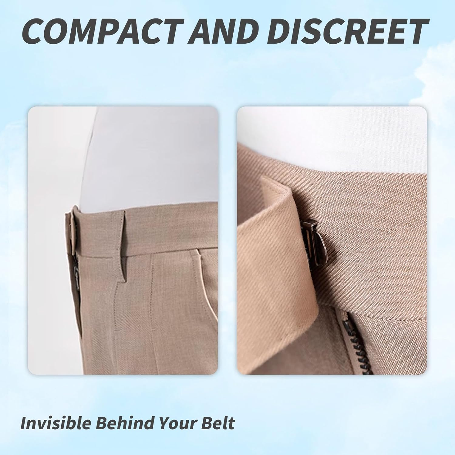 5 Pieces Pants Waist Extenders with Metal Hook, Maternity Women and Men Jeans Extender, Waistband Extension for Pants and Skirts image number 4