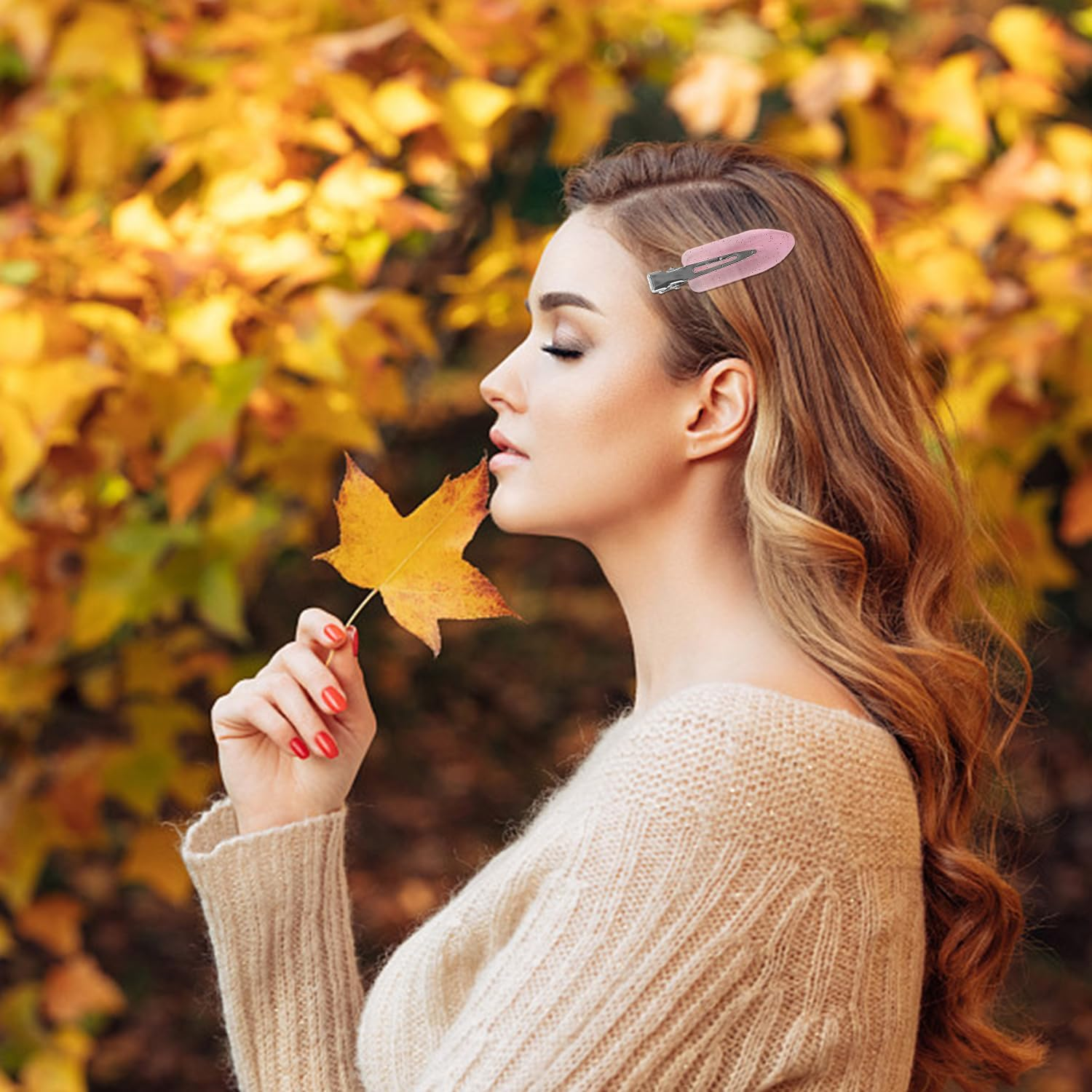 Pack of 20 Colourful Hair Clips, Transparent Glitter Hair Clips, Cartoon Cute Clips, Candy Colour Bang Clips, Simple Girls' Hair Clips, Hairstyle Decorations. image number 1