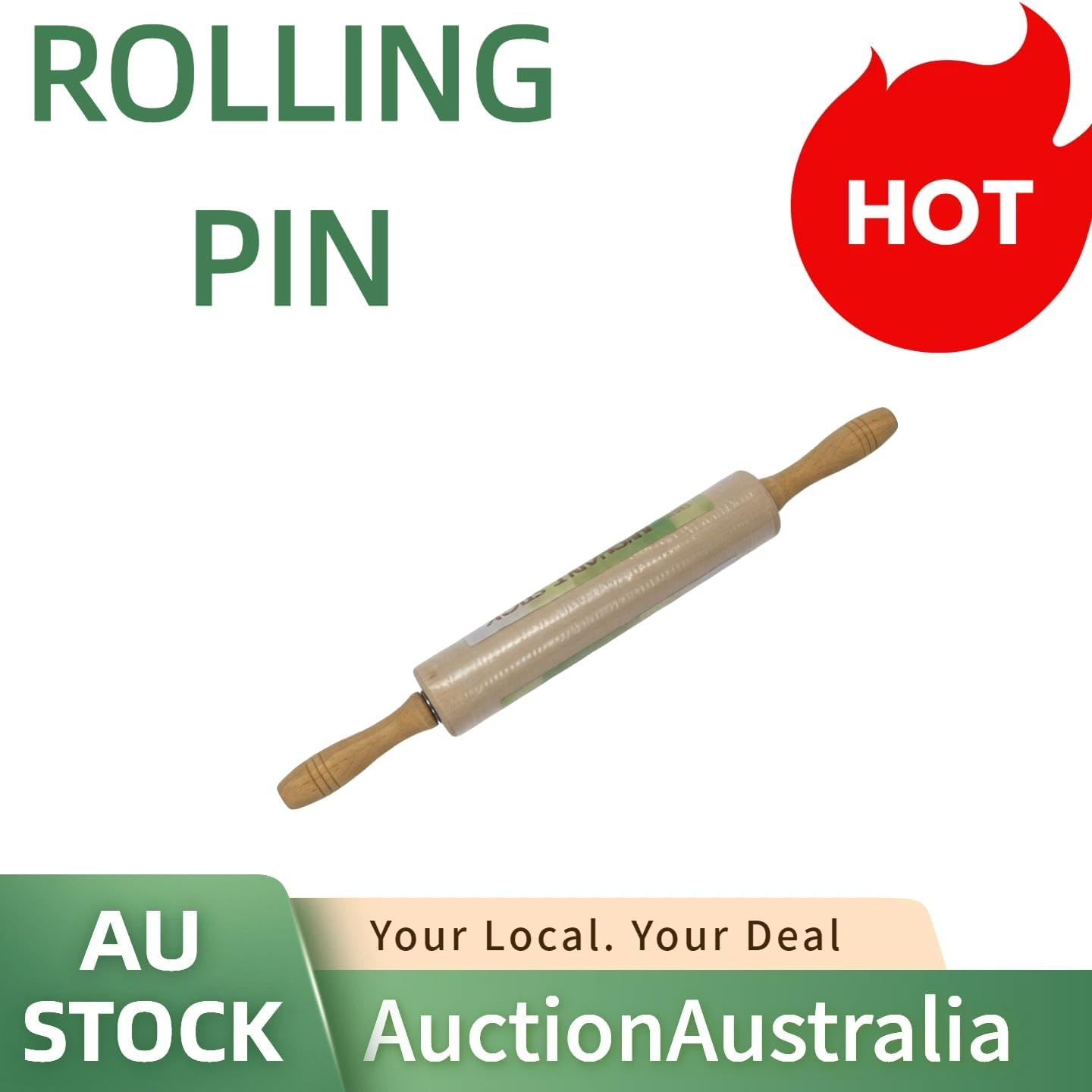 Leona Co 42Cm Wooden Rolling Pin with Movable Handles, 4Cm Thick Solid Wood Rolling Pin for Baking, Pastry, Pizza Dough & Fondant, Traditional Baking Tool for Cookies, Pies, Bread (1) image number 2