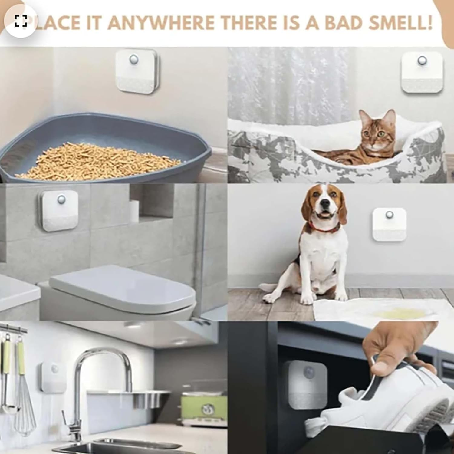 Cat Deodorizer for Litter Box - Safe Poop Odor Remover,Automatic Sensor Litter Freshener - for Home Bathroom House Closet Laundry Indoor Outdoor Floor image number 1