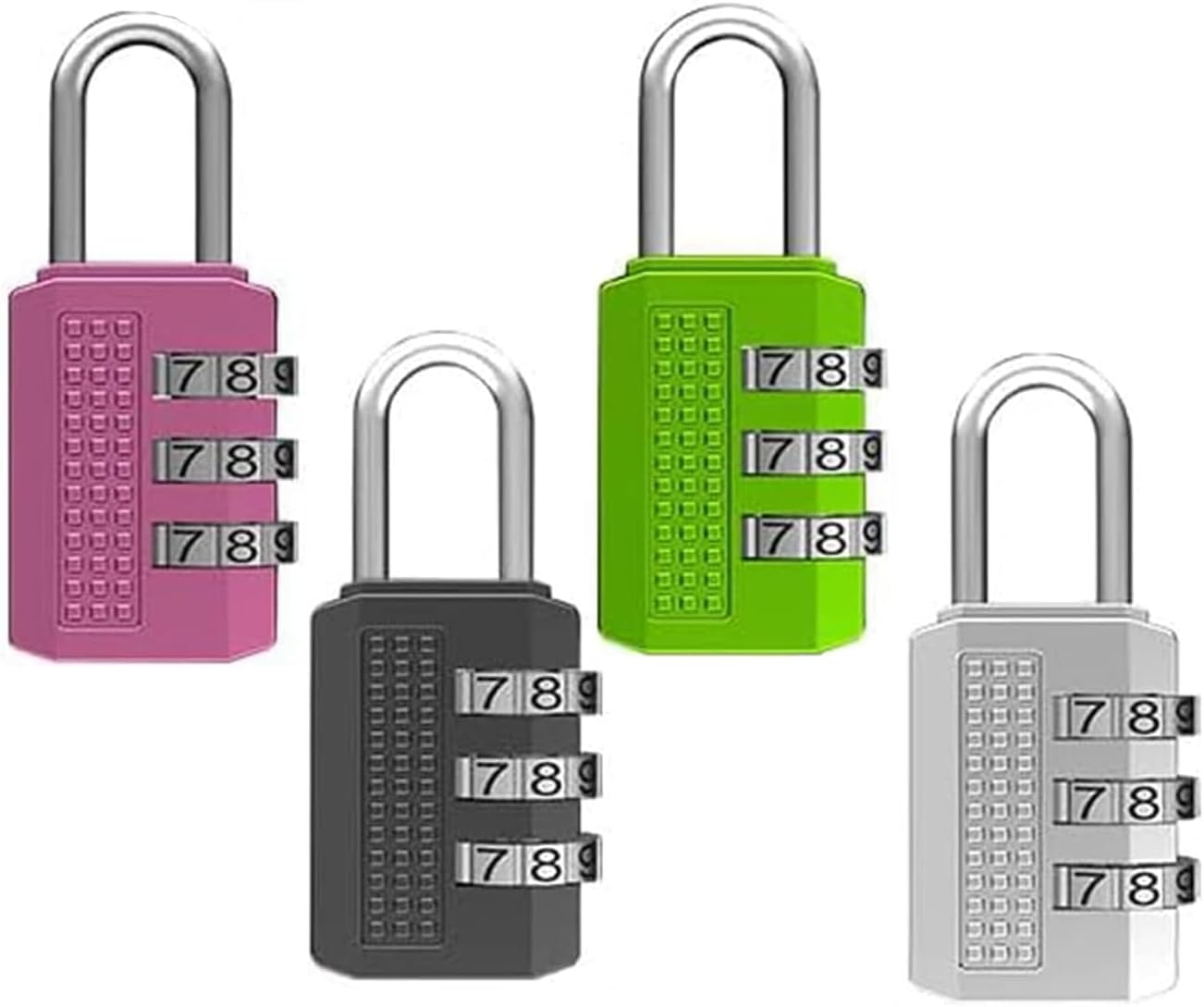 Yharnamite 4 Pcs Combination Lock for Locker, 3 Digit Combination Padlock, Waterproof and Rust-Proof Padlock Combination Lock for Travel Bag, Suit Case, Lockers, Gym image number 6