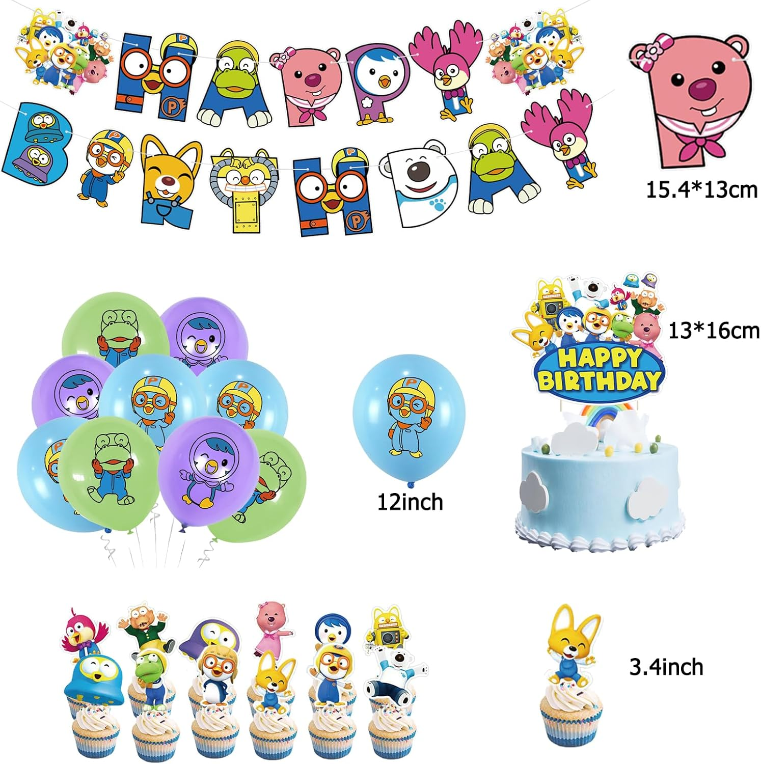 Pororo Party Decoration Birthday Pororo Children'S Birthday Decoration Pororo Birthday Party Decoration Pororo Balloons Birthday Pororo Birthday Balloons Pororo Cake Topper Pororo Birthday Garland image number 5
