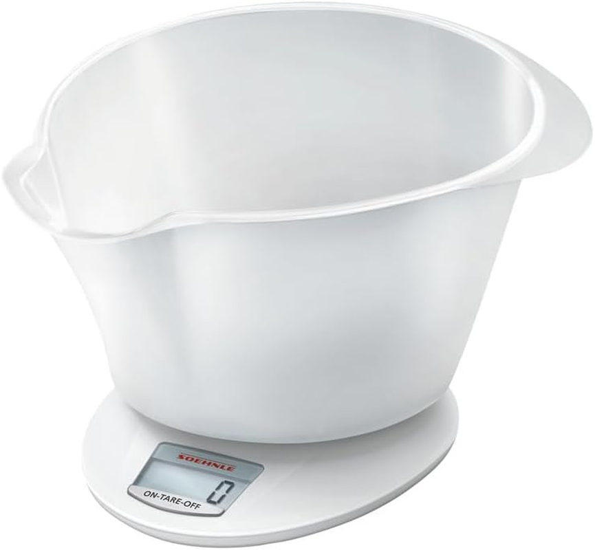 Soehnle Roma Digital Kitchen Scale Silver &ndash; Electronic Food Weighing Scale with Display and Removable Plate, Accurate Gram Measurement up to 5Kg &ndash; Ideal Baking, Cooking and Kitchen Tools & Gadgets