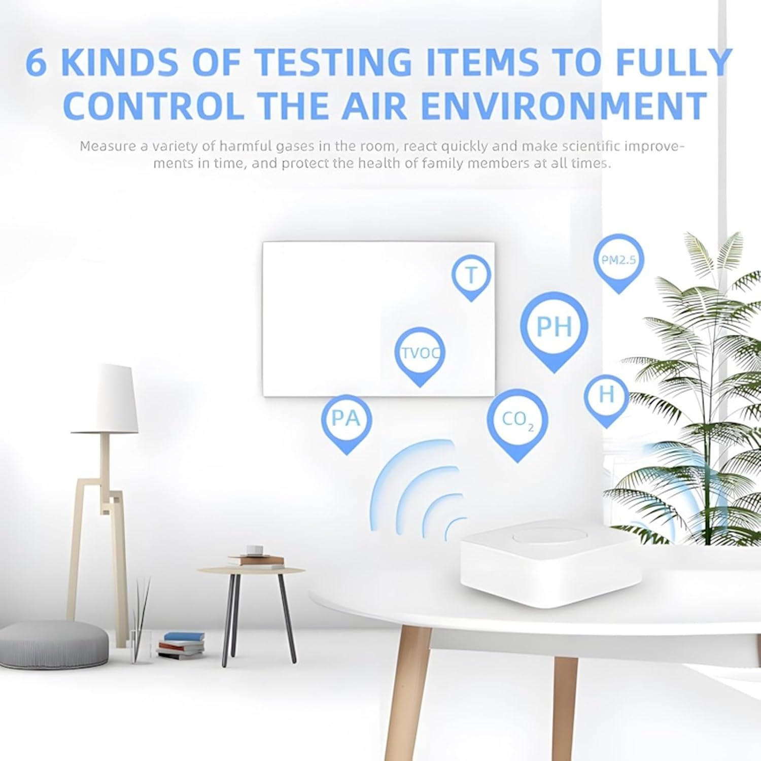Air Quality Tester Wifi App Control Home Office CO2 Detector Real-Time Detection App Integration Smart Home Integration Premium Material Versatile Use with Temperature image number 1