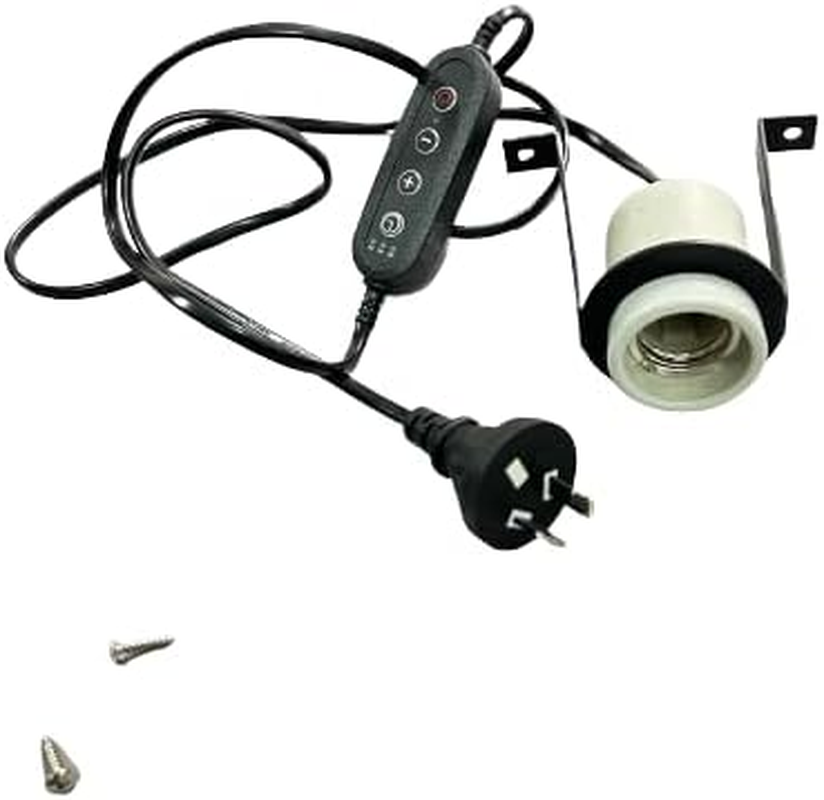 Reptile Ceramic Heat Holder, Pet Heater Bracket, Heat Emitter Light Fixture for Heat Lamp Bulb, Amphibian Pet Terrariums Habitat Lizard Tortoise (Timing Control)