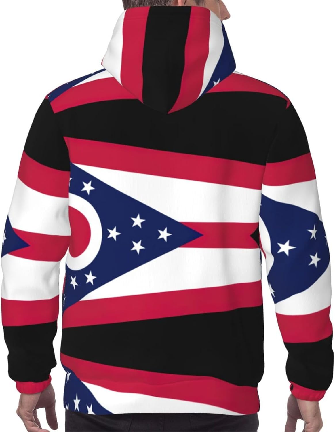 SDEGTHO Ohio State Flag Mens Christmas Oversized Hoodies Classic Hoodie Pullover Hoodies for Men Streetwear Sweatshirts image number 5