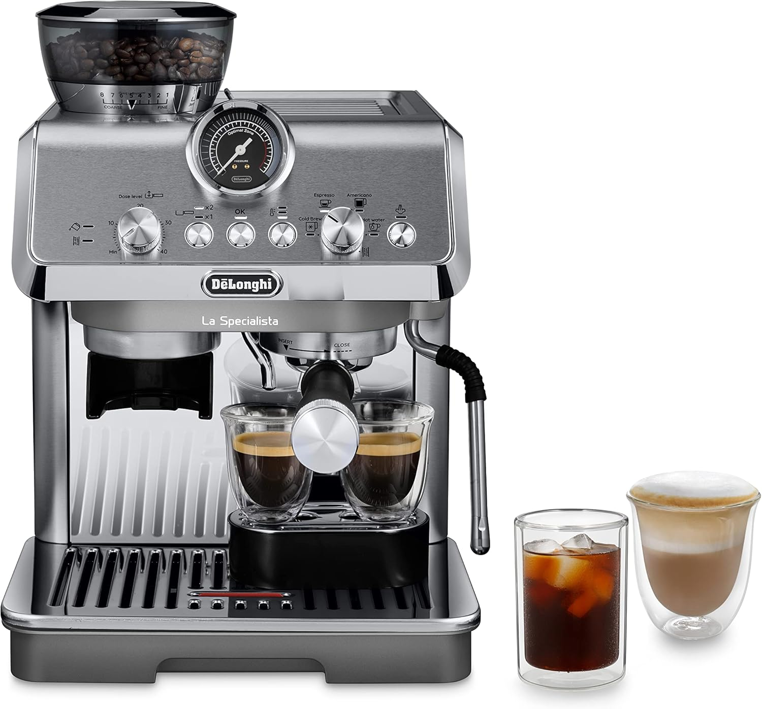De'Longhi La Specialista Arte Evo EC9255.WI, Espresso Pump Coffee Machine with Cold Brew Function, with Professional Milk Frothing Nozzle, Sensor Grinding Technology, Includes Barista Kit, White