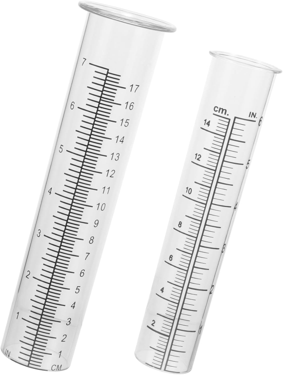 Toyvian 2Pcs Transparent Plastic Rain Gauges with Scale Rain Measuring Tubes for Garden Lawn Outdoor Water Collection and Precipitation Monitoring image number 5