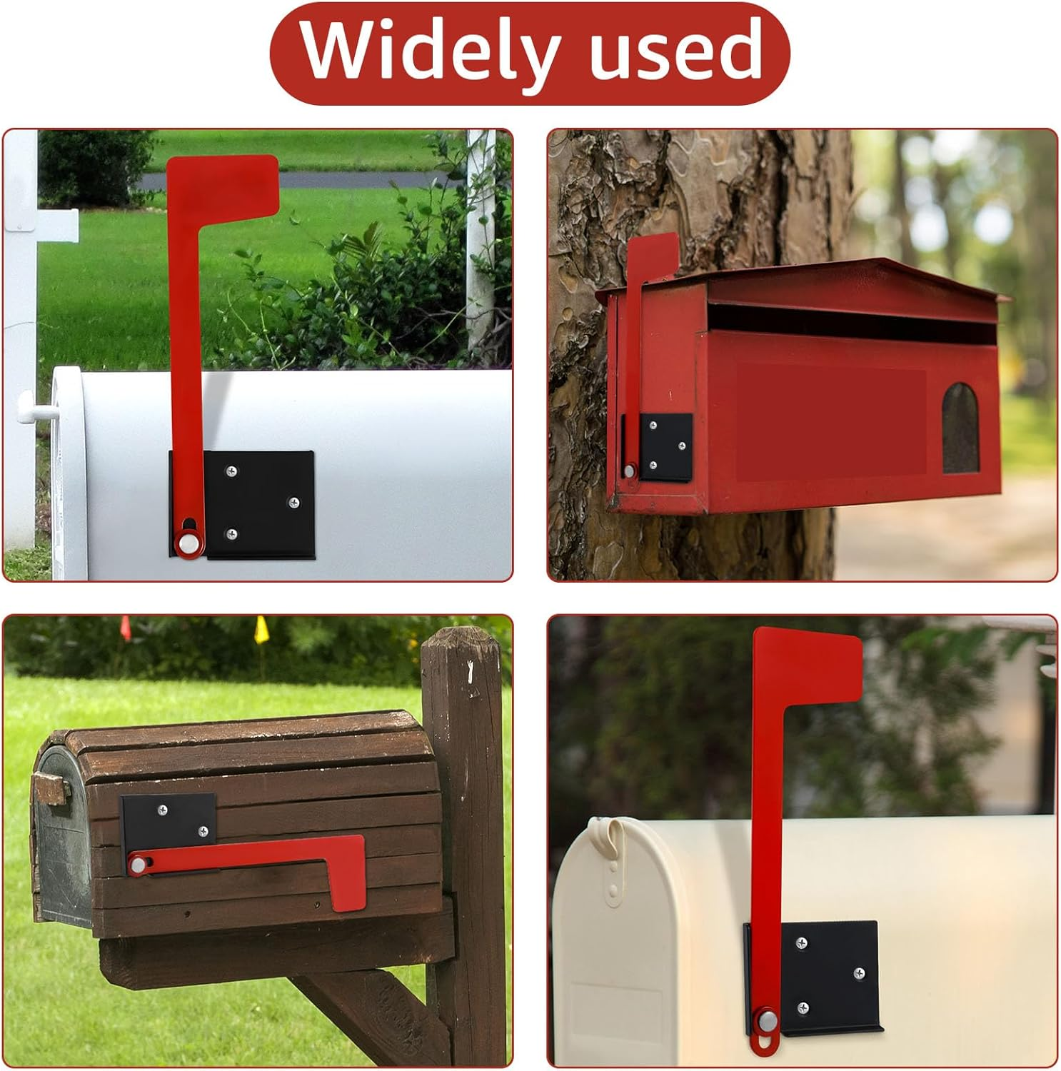 1Pc/2Pcs Mailbox Flag Replacement Kit with Double Sided Adhesive Professional Mailbox Replacement Flag Kit Multiple Installation Methods for Metal Brick Stone Wood and All Other Surfaces (01) image number 6