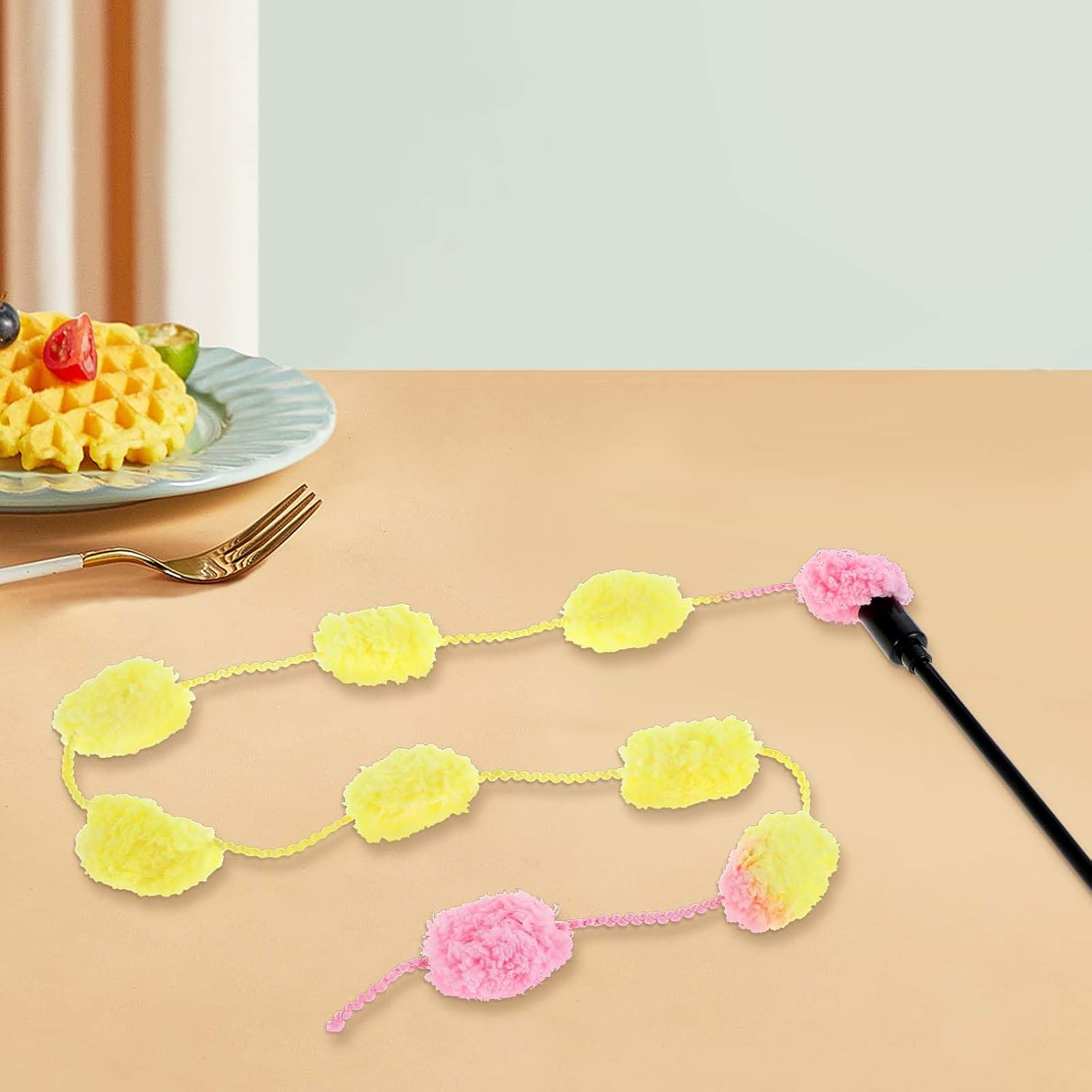 Cat Wand Toy, 3 Pieces Cat Dance String Toys for Indoor Cats Colorful Cat Stick Toy Cat Ribbon Toy Interactive Cat Teaser Wand Toys Pole with Bells for Indoor Cats Kitten to Play Chase Exercise