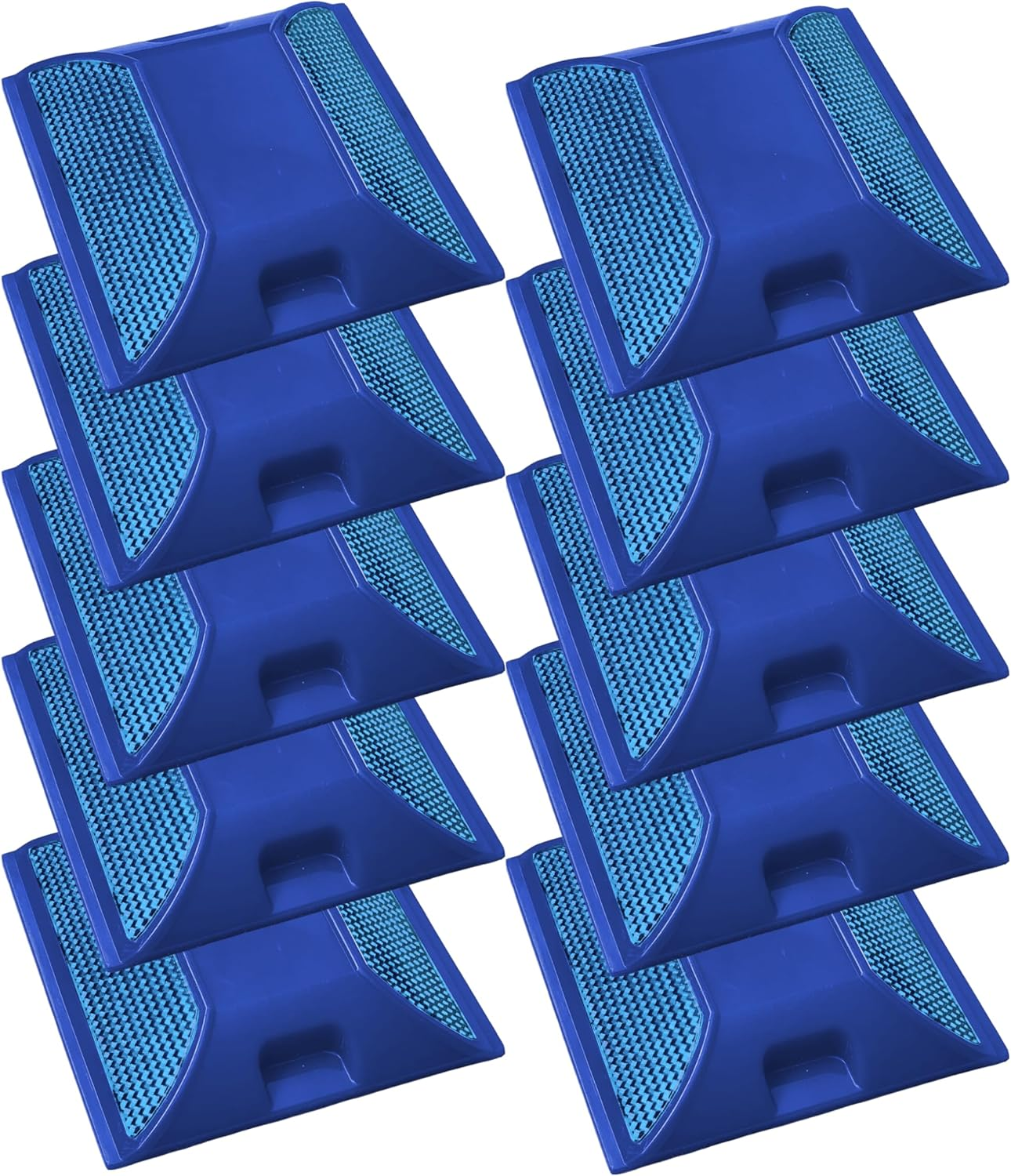 Road Reflectors Pack of 10 | 4 by 4 Inch Street Pavement & Asphalt Stud Markers | Great for Speed Bumps, Sidewalks, Pedestrian Crossings, Freeways & Driveways | Industrial Grade (Blue) image number 5
