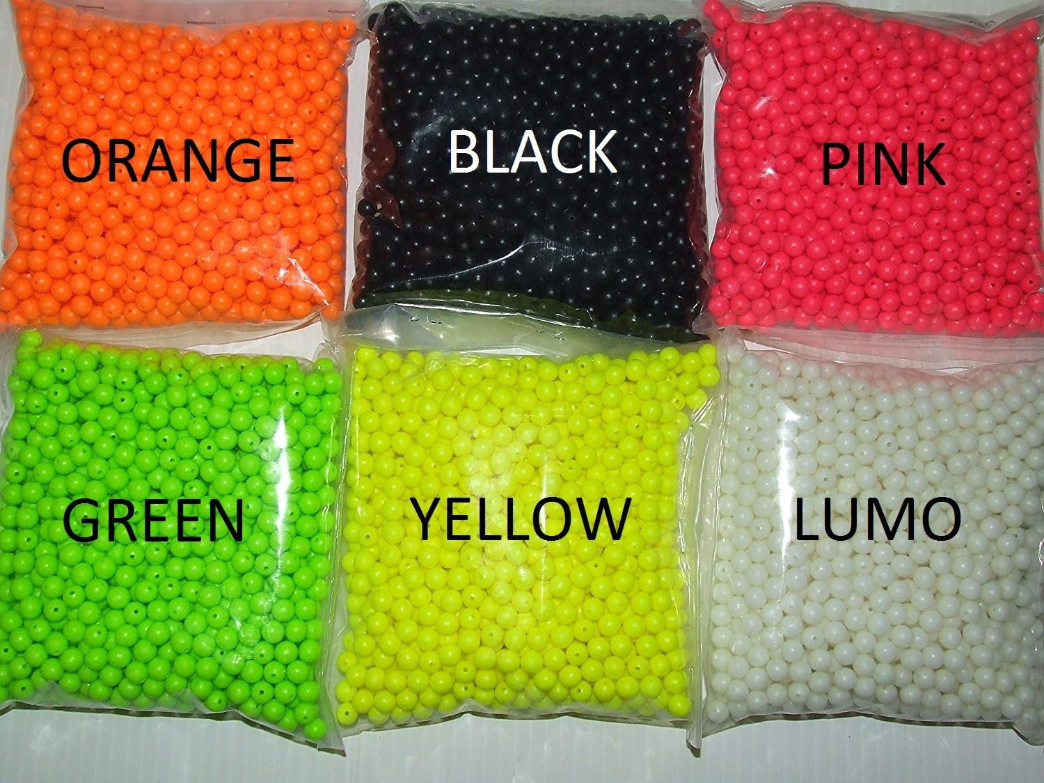 8Mm FLURO ATTRACTOR BEADS LUMO ORANGE BLACK PINK GREEN YELLOWMIXED SEA FISHING RIG MAKING BEACH BOAT PIER