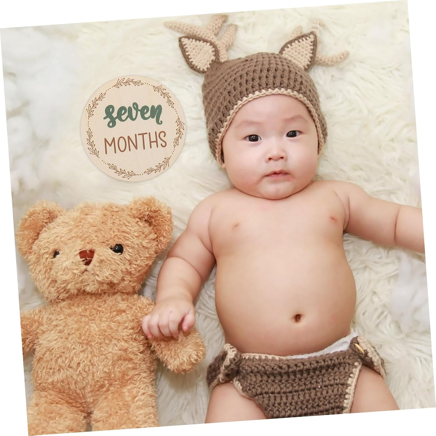 Homoyoyo Wooden Milestone Discs Photo Prop Monthly Milestone Cards Growth Sign Decor image number 2