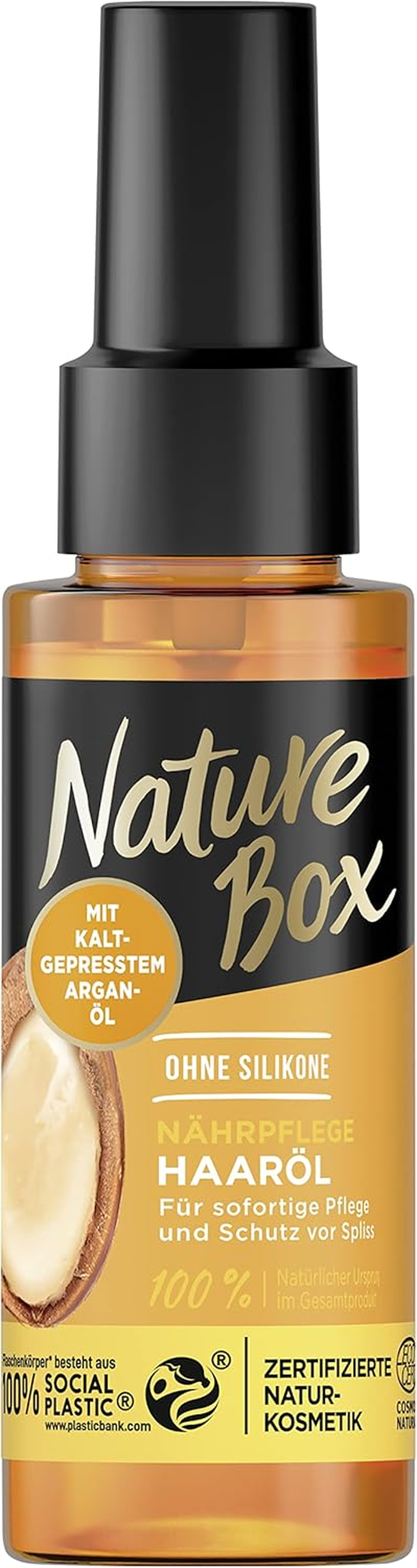 Nature Box Nutritional Hair Oil (70 Ml), Hair Oil with Argan Oil Provides Intensive Care and Protects against Split Ends, Bottle Made from 100% Social Plastic image number 5