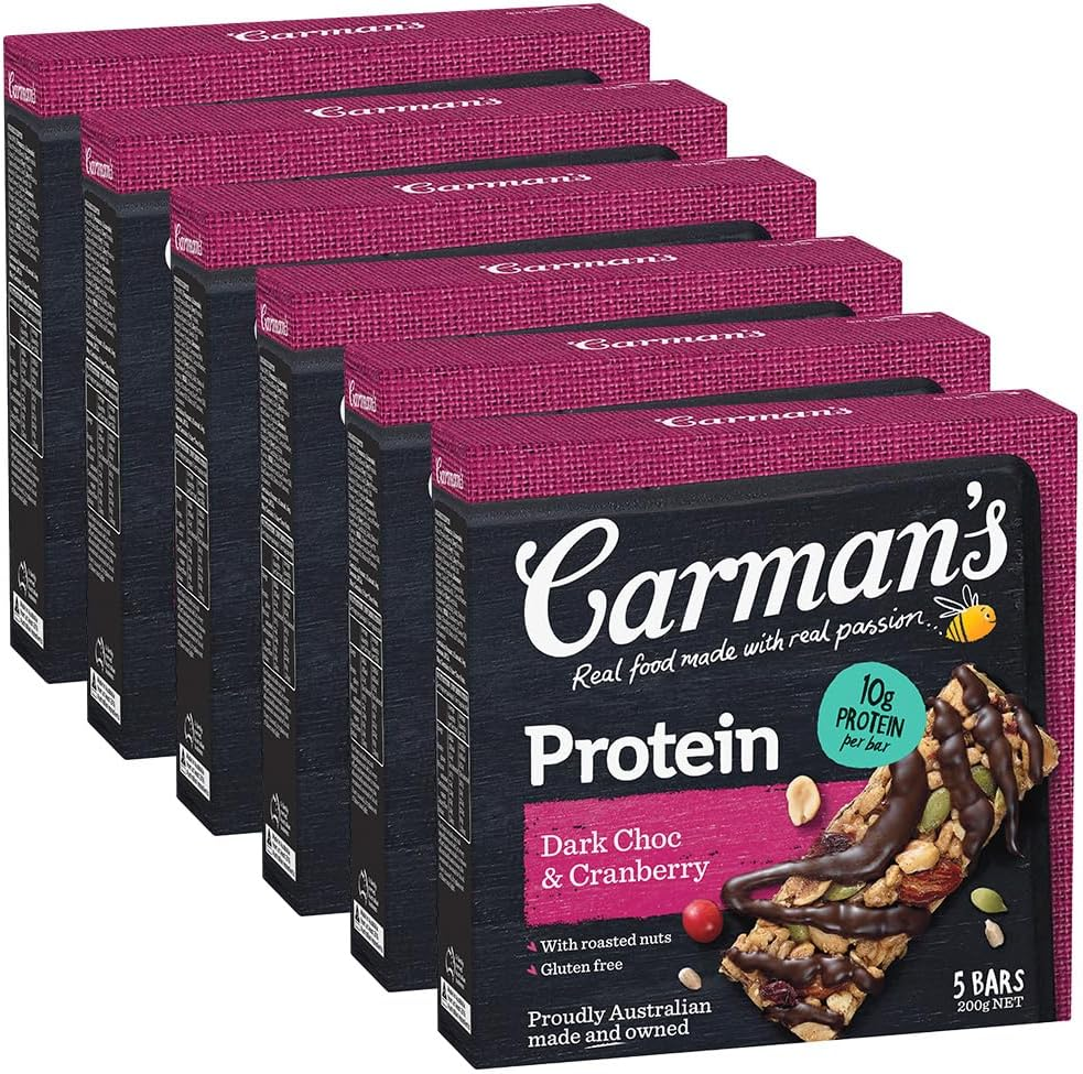 Carman'S Protein Bars Dark Choc & Cranberry Gluten Free 6X200G (Pack of 30) image number 6