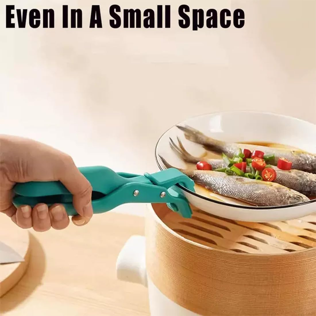 Multi Angle Hot Plate Gripper, Hot Plate Gripper Tongs, Multi-Purpose Hot anti Scald Bowl Holder Clip for Kitchen, Secure Grip & Non Slip for Dishes, Plates (2, Green&Red) - 2, Green image number 5