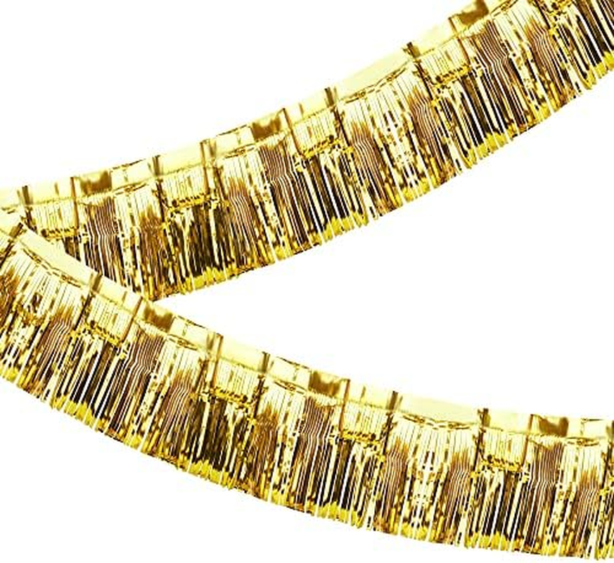 2 Pack Fringe Foil Curtain, Metallic Foil Fringe Garland Shiny Wall Hanging Drapes Tassel Foil Float for Parade Float Trailer, Birthday Holiday Party Decoration (Silver)