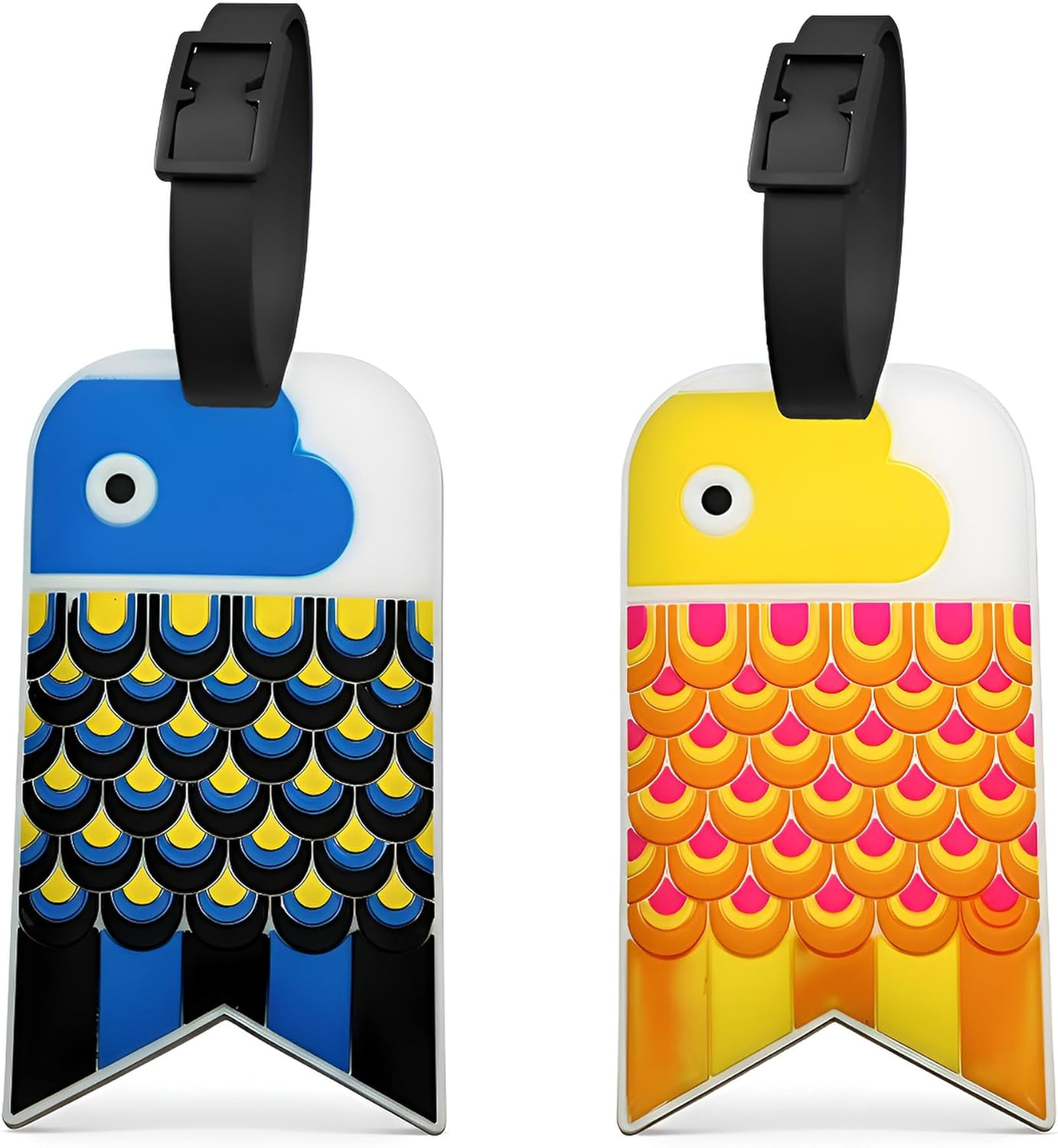 ANINIUCN Japanese Koinobori and Octopus Luggage Tags &ndash; 2-Pack Silicone ID Bag Tags for Travel Accessories &ndash; Perfect for Teens & Adults