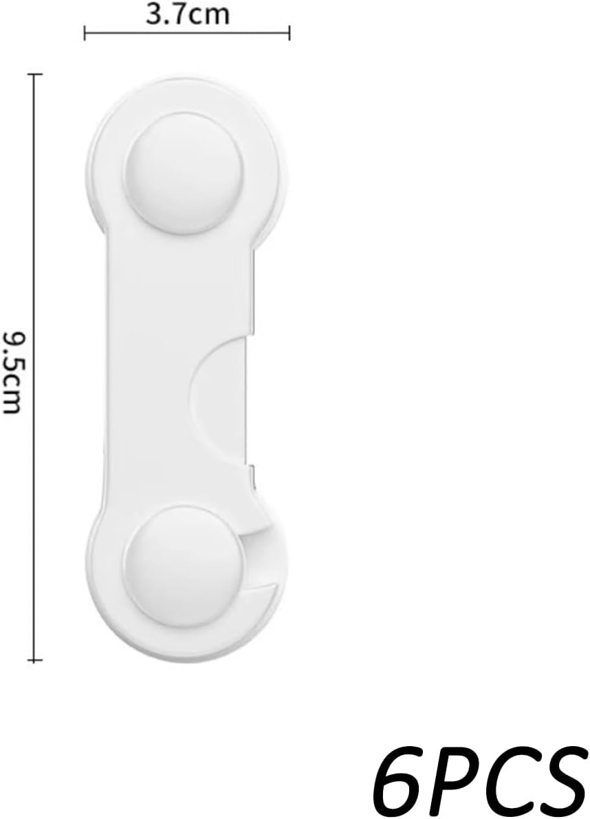 6 Pack Child Proof Locks for Cabinet Doors and Drawers Adhesive No Drilling Child Safety Locks for Cabinet Wardrobe Pantry Cupboard Baby Proofing Drawer Locks for Kitchen Bathroom and Laundry image number 3