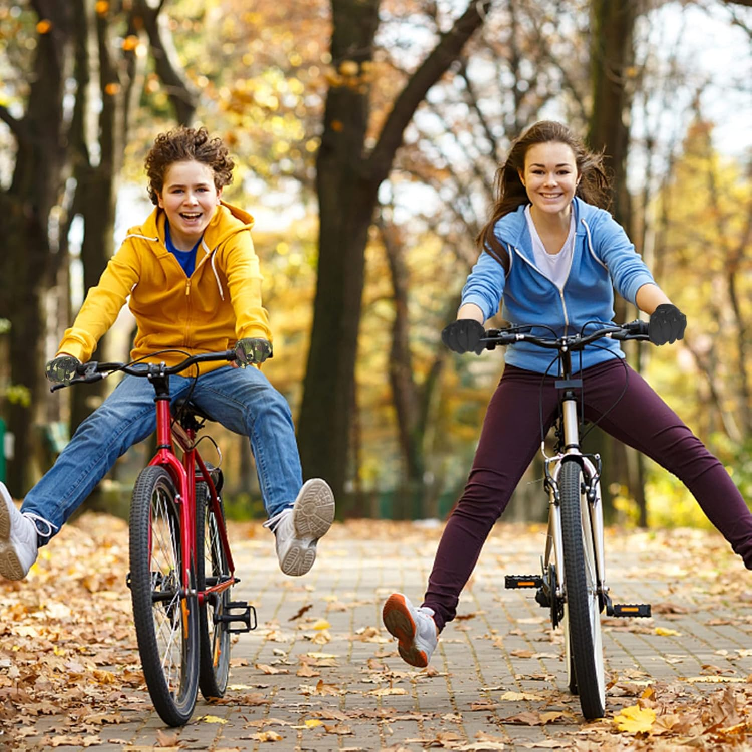 Long Keeper Kids Cycling Gloves Anti-Slip Children Sports Gloves for Junior Boys Girls Youth Full Finger Bike Gloves with Grip for Biking Scooter Climbing image number 6