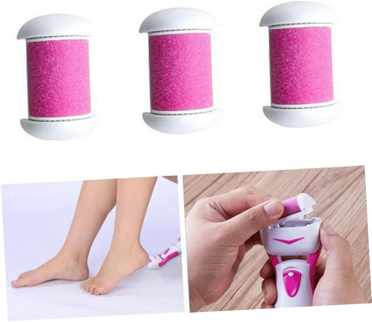 Baluue Replacement Roller for Foot Care Device Abs Plastic Foot Grinding Tool Roller Heads