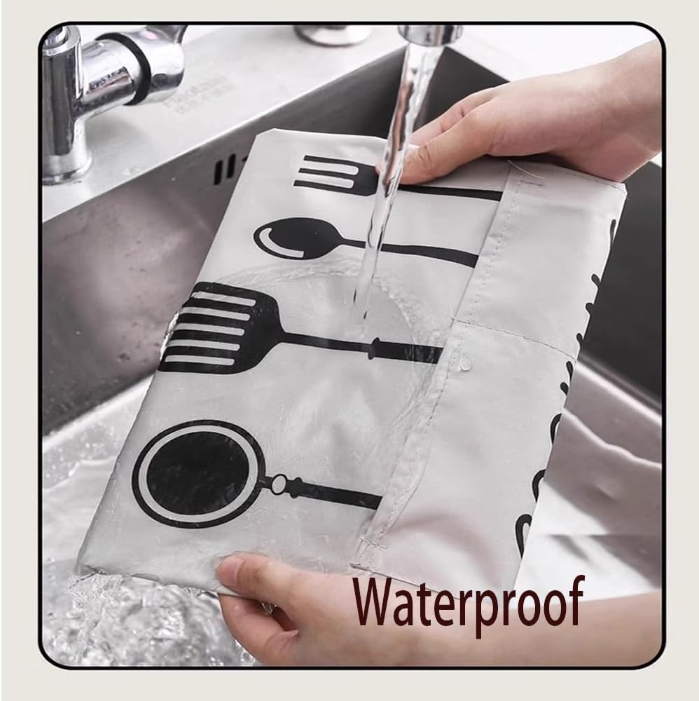 2 Pack Kitchen Cooking Aprons, Waterproof Apron with Large Pocketsn Server Apron Chef Apron Wipe-Able Hand Apron for Men Women image number 1