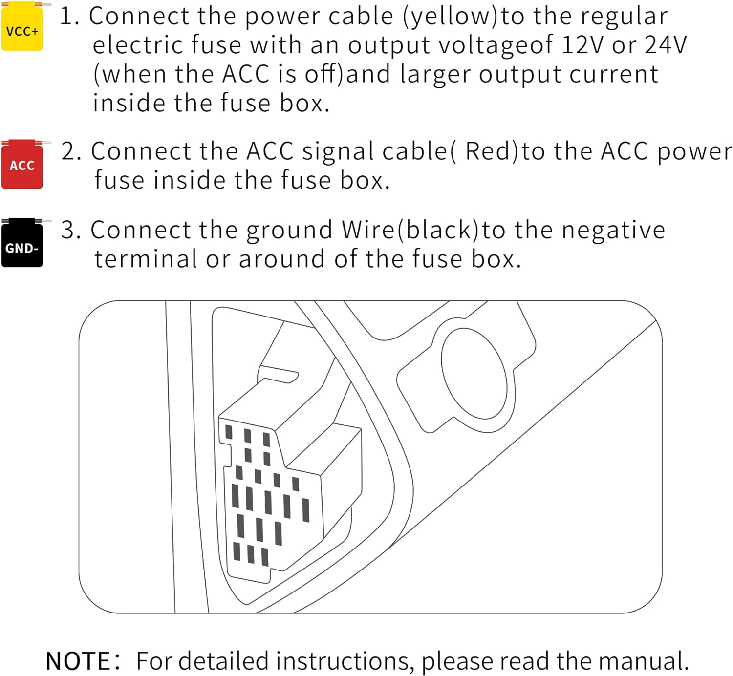 KAWA Dash Cam Hardwire Kit(Type-C Port), Copatible with D11, MINI 3, MINI 3 Pro, D6 3K. image number 1