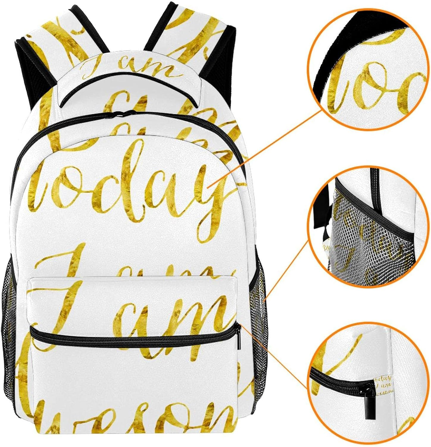 Today I Am Awesome Quote Backpack Students Shoulder Bags Travel Bag College School Tote Backpacks image number 5