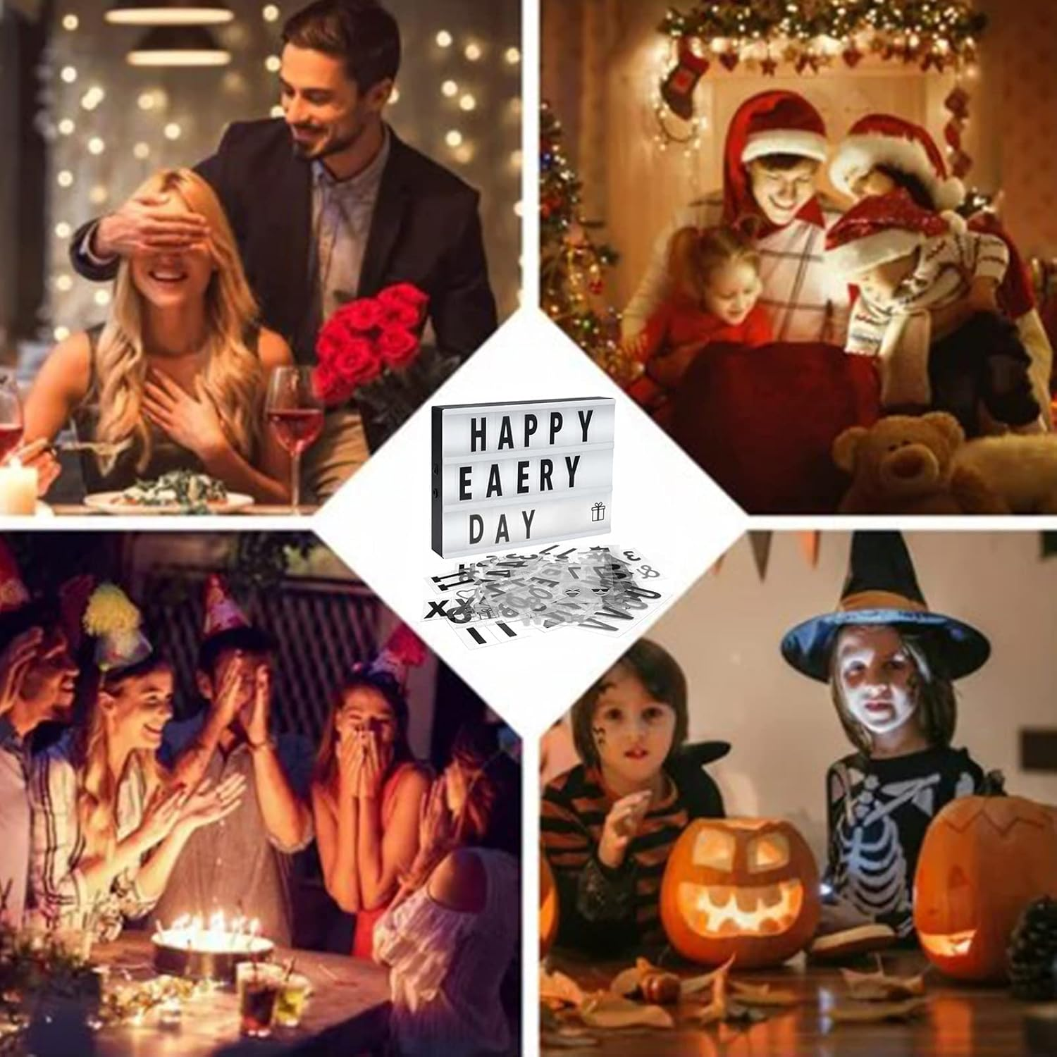 Create Your Own Light up Lettering with Rectangular DIY Acrylic Cinema Theme Luminous Box LED Lighting for Kids Playrooms image number 2