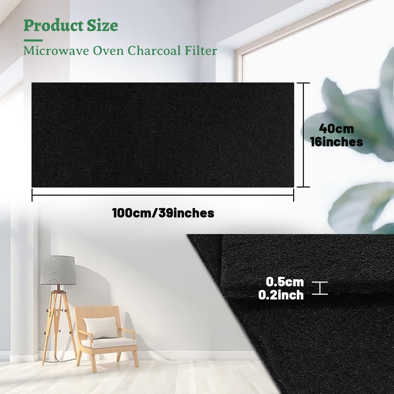 NIVMOWN Cut to Fit Carbon Pad Pre Filter Roll for Air Purifiers Furnace Filters Trash Cans and Air Conditioner Filters image number 1