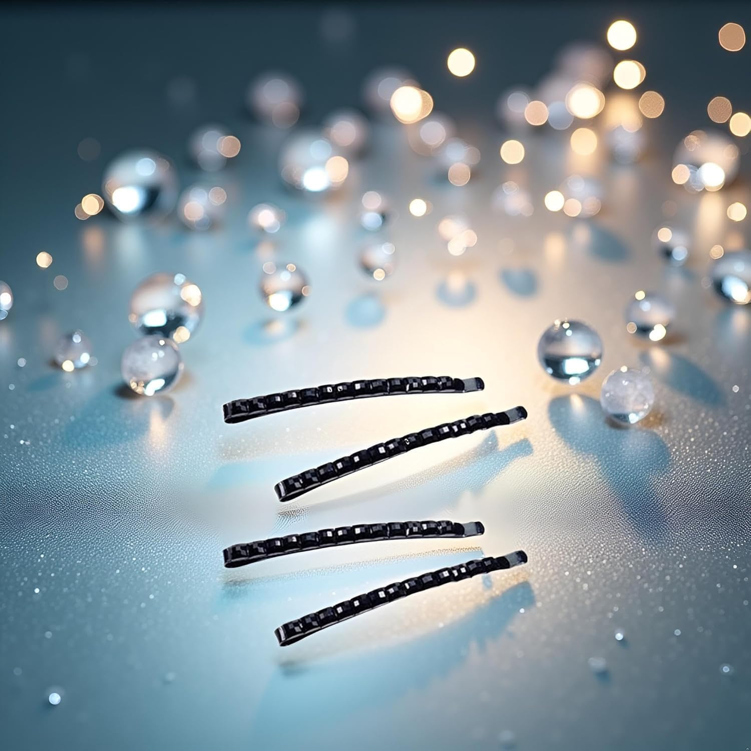 4 Black Rhinestone Hair Clips Shiny Hair Pin Crystal Diamond Hairpin Sparkly Hair Decoration for Women Hair Clip Metal Hair Clip Hairpins Hair Accessories