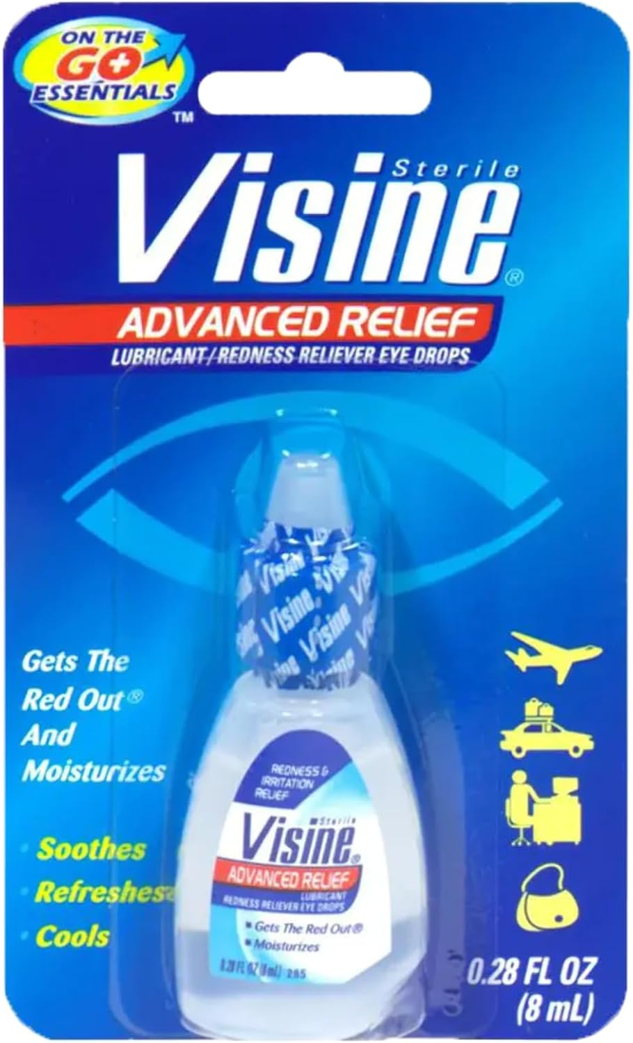 Visine Red Eye Hydrating Comfort Redness Relief and Lubricant Eye Drops to Help Moisturize and Relieve Red Eyes Due to Minor Eye Irritations Fast, Tetrahydrozoline Hcl, 0.28 Fl. Oz