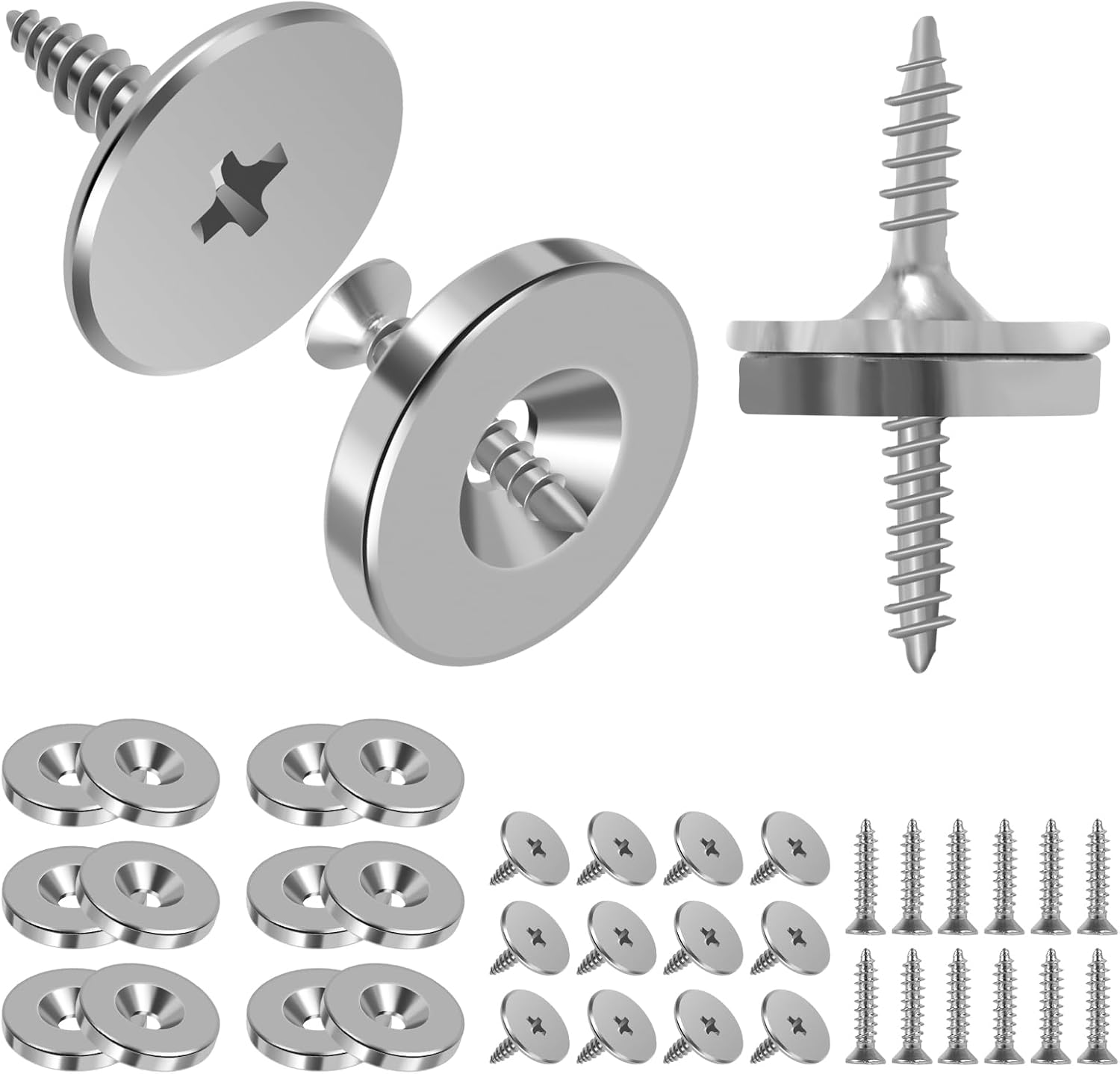 12Pcs Cabinet Magnetic Catch, Metal Cabinet Door Magnetic Closure with Strong Magnetic, Hidden Magnetic Door Latch, Furniture Door Magnet Closing Catch for Cabinet Closet, Cabinet Hardware Fittings image number 1