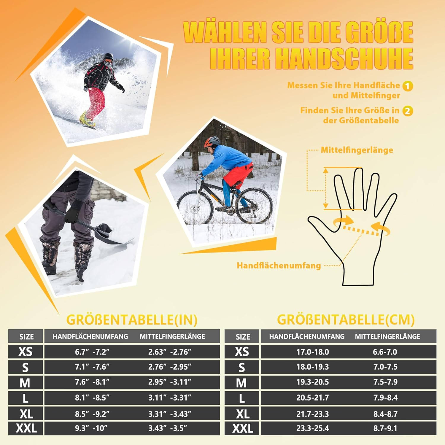 Ihuan Gloves Men Women Winter Warm Winter Gloves Touchscreen Gloves Windproof Waterproof Non-Slip Sports Gloves Cycling Gloves for Cycling, Running, Skiing, Hiking image number 4