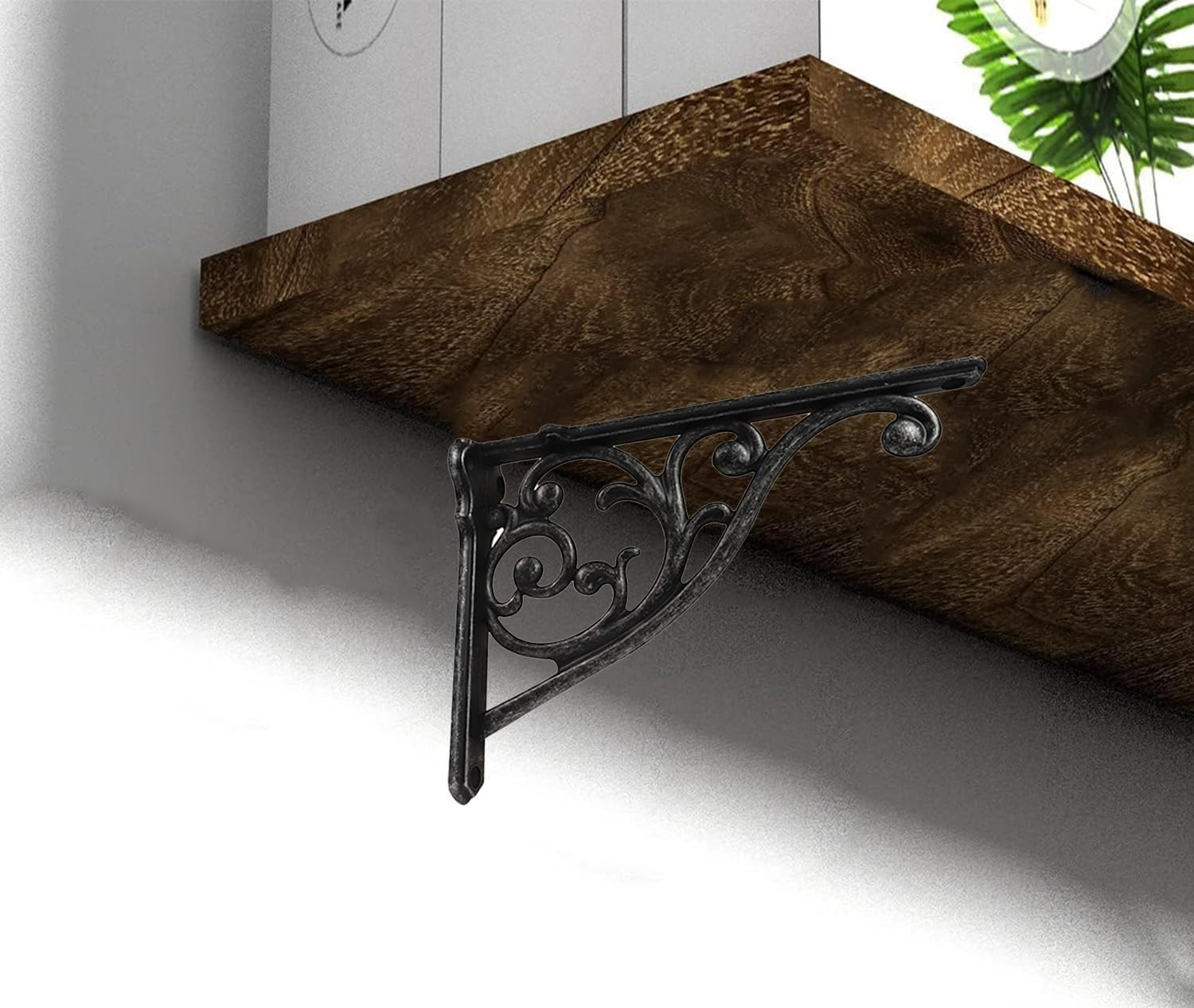 Heavy Duty Solid Stand,5 Inch 2 Pack Iron Gray,Right Angle Wall Panel Support Bracket,Decorative Shelf Bracket,Heavy Duty Vintage,Wall Mount Support DIY - Shelf Hardware Included image number 5