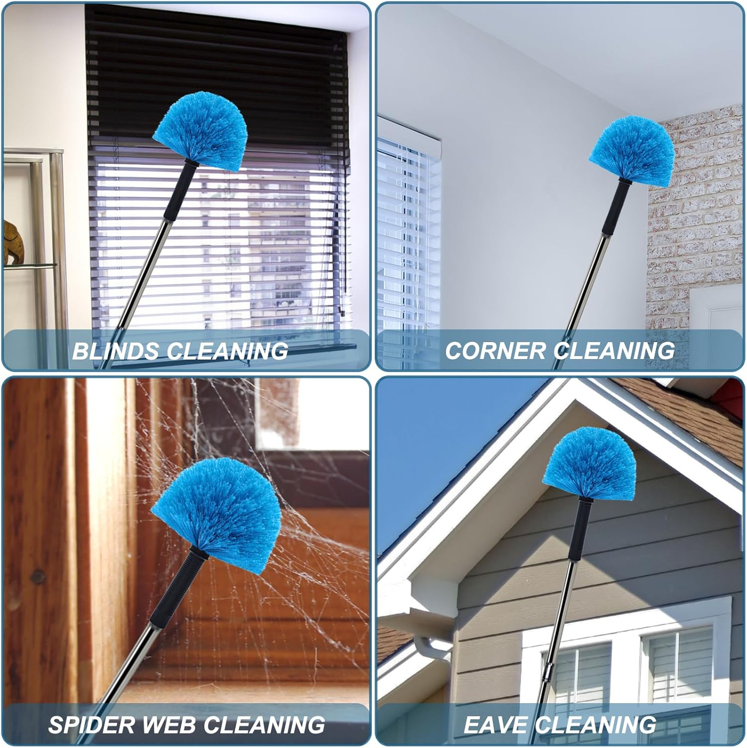 Cobweb Duster Head Brush-Twist-On Spider Web Brush for Outdoor & Indoor Web Cleaning // Fits Standard Acme Threaded Poles // Cobweb Duster Brush Head Only-Blue (1) image number 5