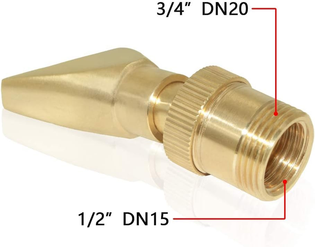 Hooshing Water Fountain Nozzle Spray 1/2" DN15 and 3/4" DN20 Brass Narrow Fan Shaped Water Spray Sprinkler for Garden Pond Amusement Park Museum image number 3