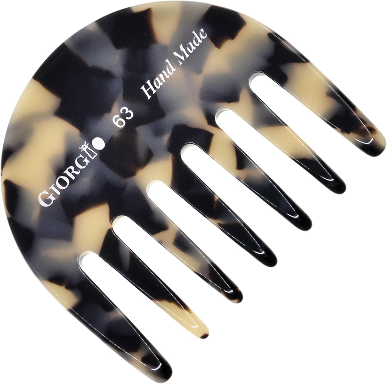 Giorgio G63 Wide Tooth Comb - Detangling, Pocket and Travel Comb for Thick Hair, Hair Detangler for Wet and Dry Everyday Care. Handmade, Saw-Cut, and Polished image number 2