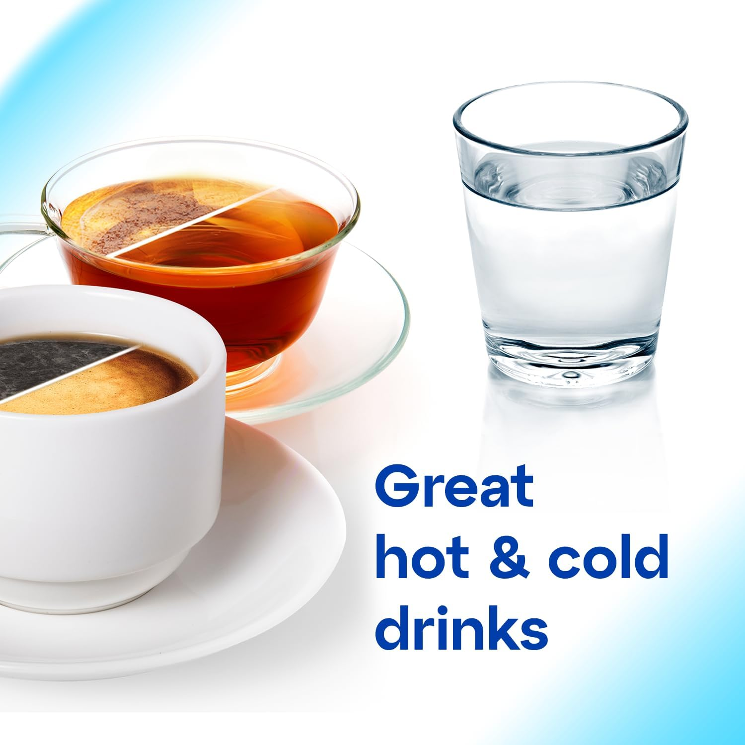 AQUAPHOR Glass White Water Filter Jug - Take to Table Premium Glass Design Jug with Easy-Fill Flip-Open Lid, 2.5L Capacity, 1 X MAXFOR+ Filter Included, Reduces Limescale, Chlorine & Microplastics. image number 1