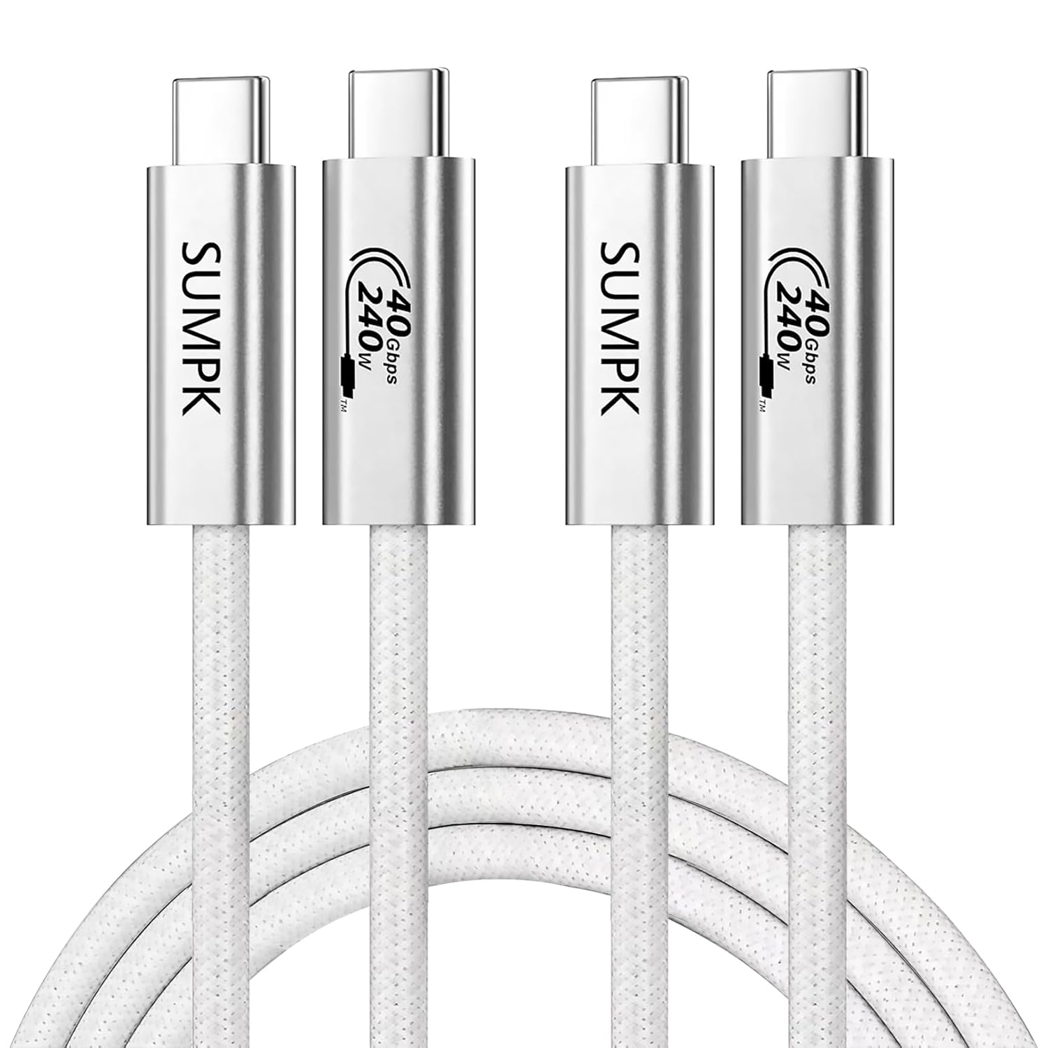 240W USB C Cable 2M, SUMPK USB4 Cable with 40Gbps High Speed Data Transfer, Single 8K/Dual 4K Display Compatible for Thunderbolt 4/3 Monitor/Hub/Docking Stations, Iphone 15 Pro Max image number 3