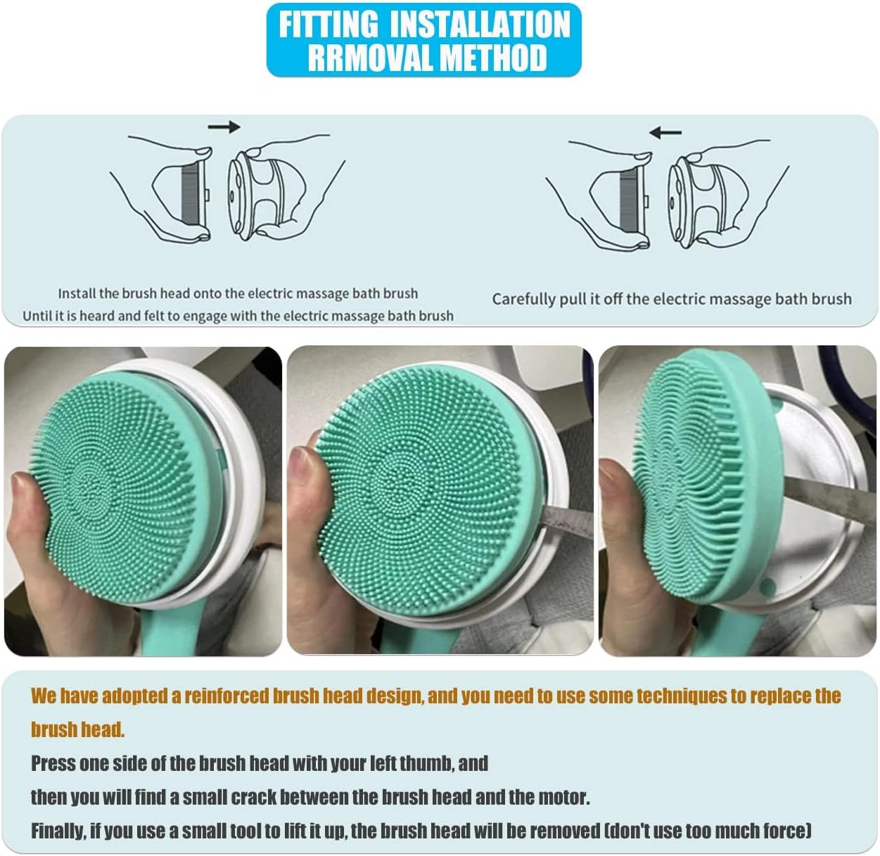 Electric Body Brush, Electric Body Scrubber Spin Scrubber for Shower Bathing Cleansing Wash Deep Cleaning with Siliconewith 5 Attachments Brush Heads Rechargeable IPX67 Waterproof image number 5