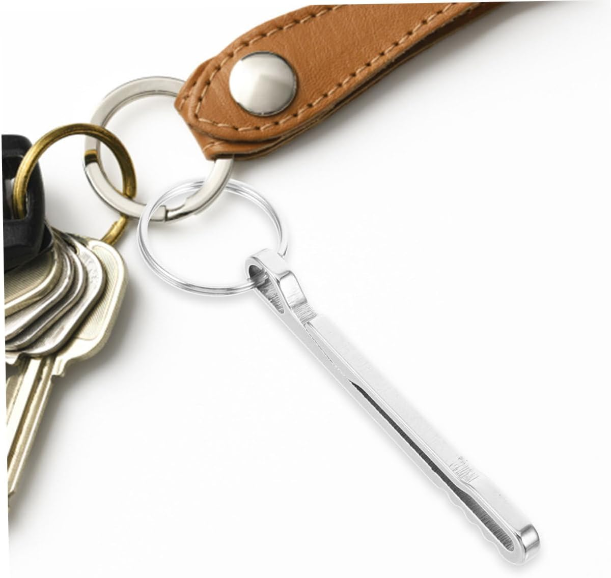 JUMPLAWN 2Pcs Stainless Steel Carabiner Money Clip Keychain Wallet Holder Portable Cash Clip Keyring for Outdoor Hiking Backpack Belt Use image number 1