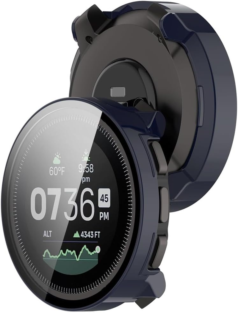 Zohmuly Protective Case Compatible with Suunto Vertical, PC Ultra Thin HD Tempered Glass Scratch-Resistant All-Round Screen Protector for Suunto Vertical Case - Ink Blue image number 6