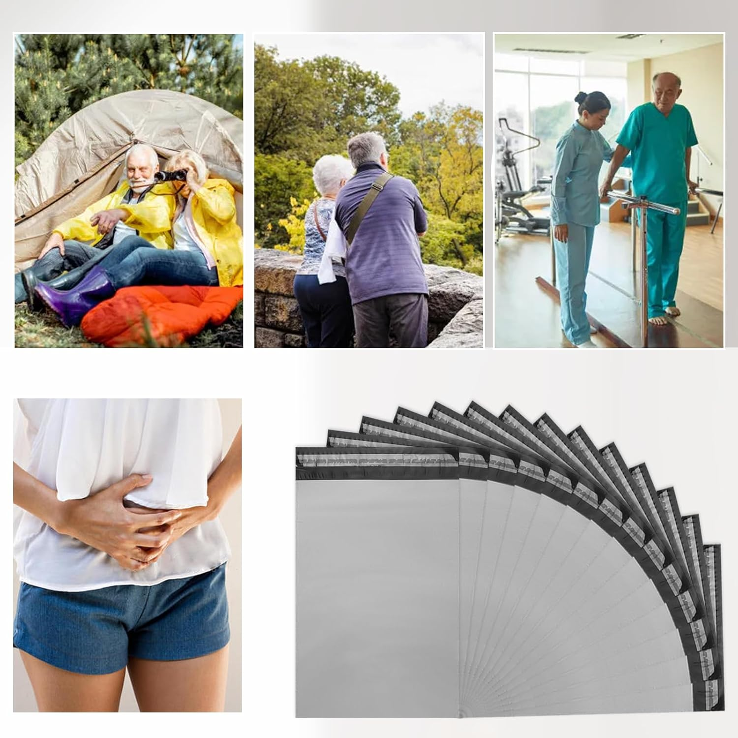 Adult Diaper Disposal Bags Pack of 200,Gray Adult Diapers Disposable Bags 9.84 X 13.78Inches Opaque Incontinence Pad Disposal Bags for Adult Diapers,Incontinence Underwear (With 2Pcs Storage Bag) image number 2