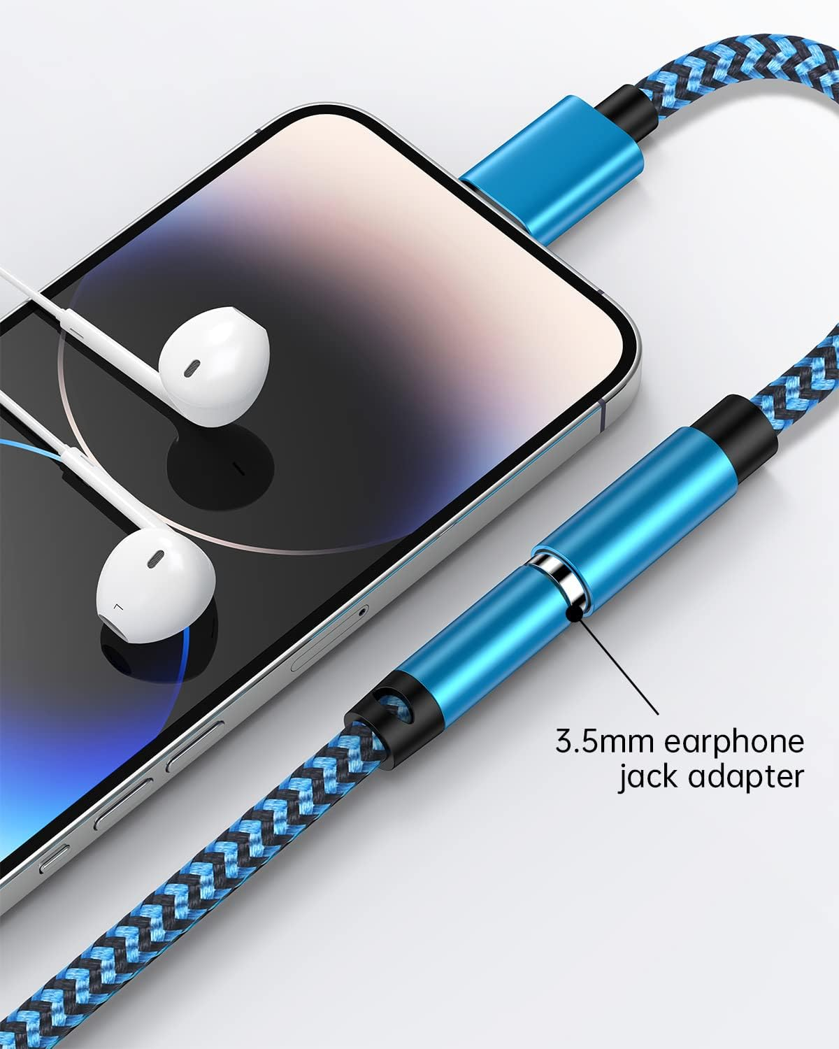 Iphone Headphone Adapter, 2Pack Dongle Lightning to 3.5Mm Jack Converter Braided Audio Aux Cord Earbuds Splitter Adaptor Compatible with Iphone 14 13 12 11 Pro Max X XR XS SE 8 7 plus Ipad Ipod image number 5