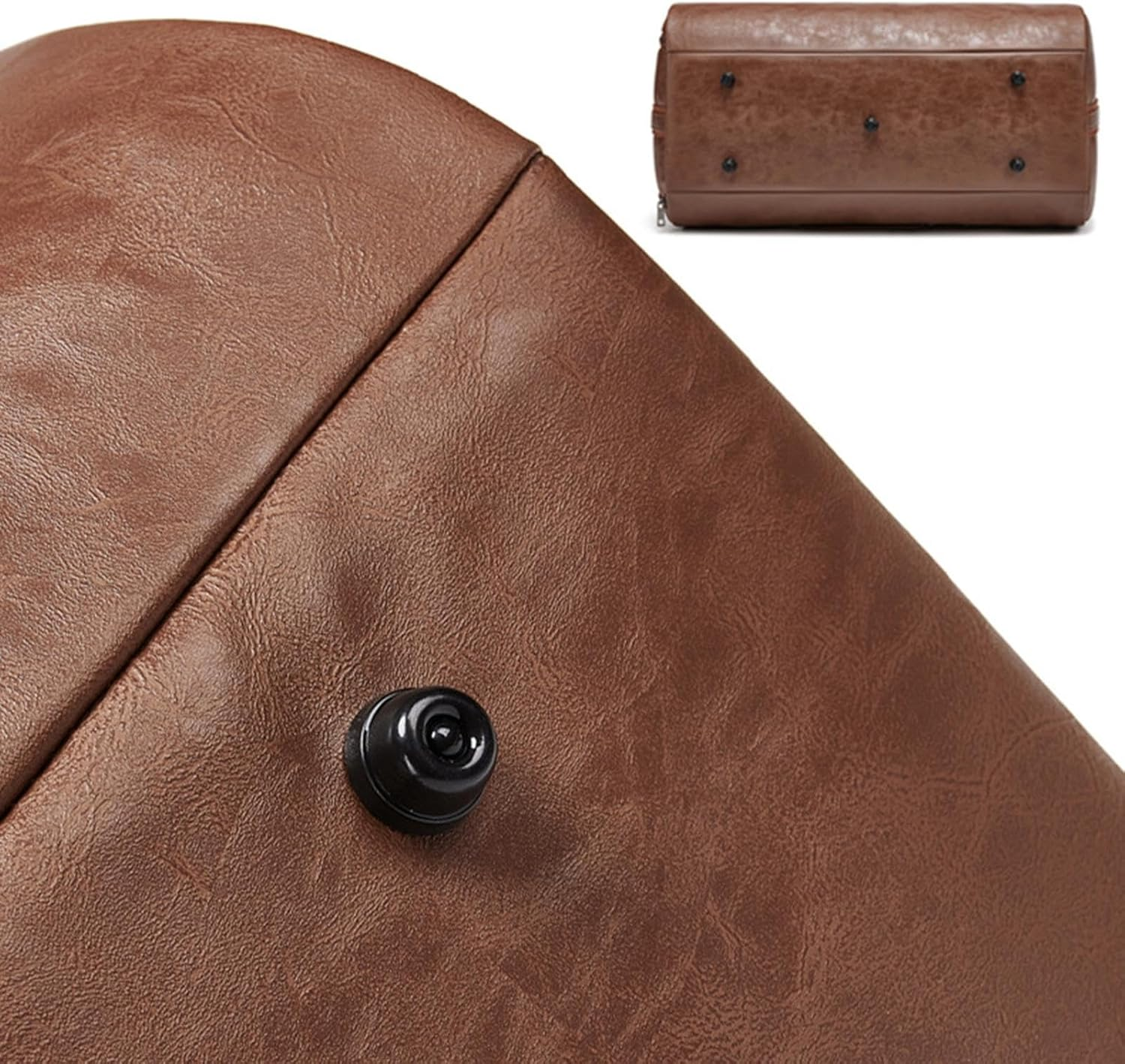 Leather Duffle Bag Business Travel Bag for Men Water Resistant Multipurpose Tote Shoulder Bag Luggage Bag with Shoes Compartment for Holiday image number 3