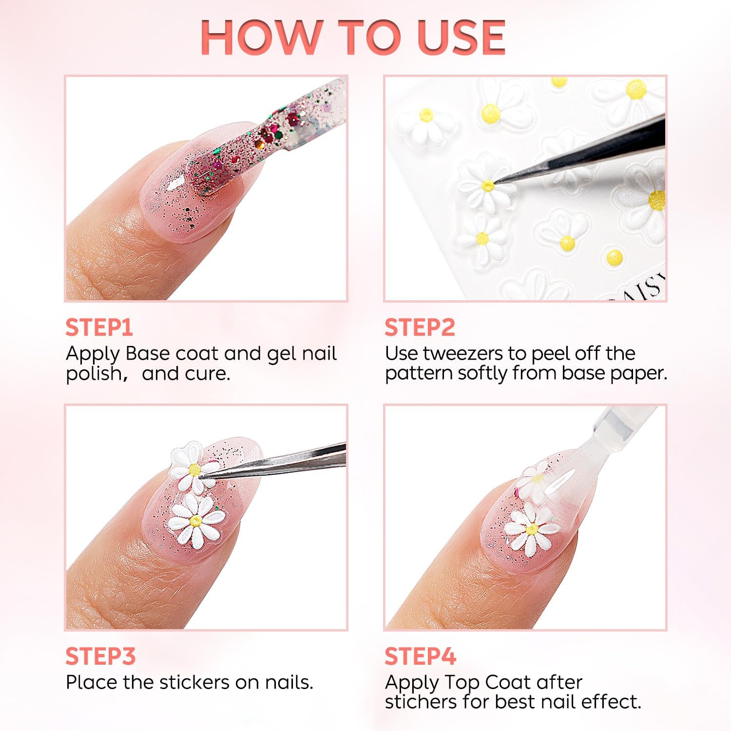 Nicedeco 15 Sheets Flower Nail Art Stickers Floral Nail Decals Self-Adhesive Nail Supplies Nail Art Design Decoration 001 image number 6