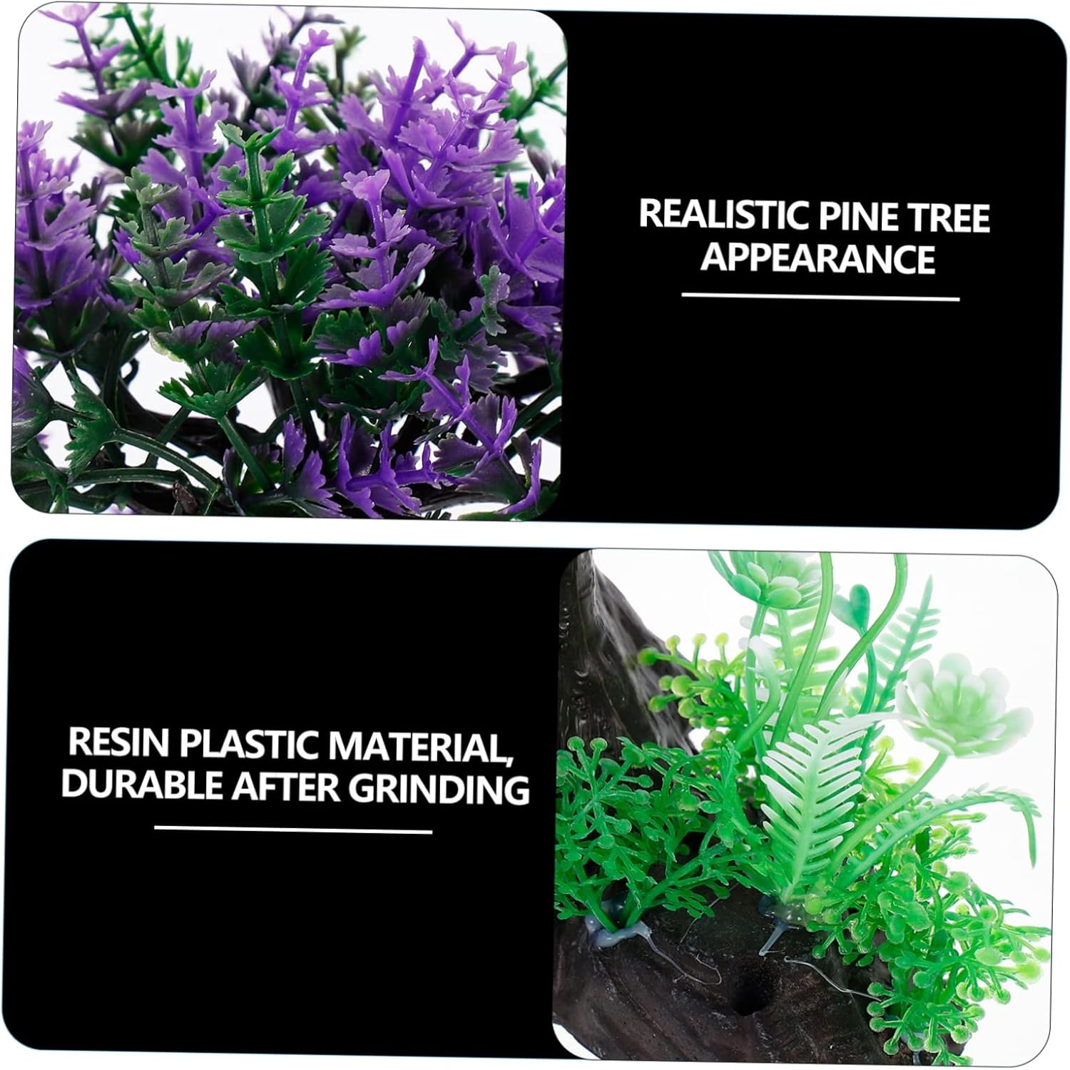 TOGEVAL 4Pcs Lifelike Aquarium Aquatic Plants Realistic Resin Fish Tank Decor for Natural Landscape and Lightweight Aquarium Decoration image number 5