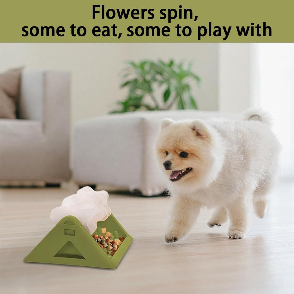 Interactive Dog Puzzle Feeder Toy &ndash; Adjustable Rotating Flower Slow Feeder, Treat Dispensing Training Puzzle, Fun Pet Slow Food Feeder for Dogs & Cats image number 6
